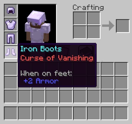 What does Curse of Vanishing do in Minecraft